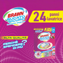 Carica l'immagine nel visualizzatore di Gallery, Brawn Bucato Sicuro Foglietti Acchiappacolore, Formula con Molecola Igienizzante Cattura le Tinte e i Colori, Confezione