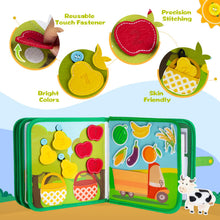 Carica l'immagine nel visualizzatore di Gallery, Quanquer Busy Book per Bambini Piccoli Farm Busy Board Giocattolo Montessori per Bambini di 1 2 3 Anni Attività di Apprendimento Prescolare, Giocattoli da Viaggio per Bambini Piccoli（Versione inglese）