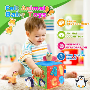 HappyGoLucky Giochi Neonato 0-12 Mesi, Giochi Sensoriali per Neonati Regali Natale Bambini Giochi Montessori 6 Mesi Giochi per Neonati 0-3 Mesi Animali Giocattolo per Bambini Regalo Bambino