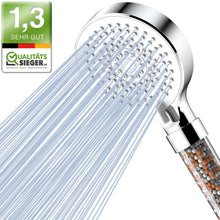 Carica l'immagine nel visualizzatore di Gallery, Magichome Soffione Doccia Anticalcare, 5 Getti Spray Alta Pressione con Filtrazione a 3 Strati e Pietre Aggiuntive, Bianco