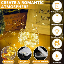 Carica l'immagine nel visualizzatore di Gallery, Frasheng Micro LED Luci Stringa 15pz,2m 20LEDs Micro Catena Di Lampada d'Atmosfera,Mini Lampada a fili di rame Bianco Ca