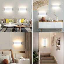 Carica l'immagine nel visualizzatore di Gallery, OOWOLF Applique da Parete Interno 1 Pezzi, Temperatura Colore Regolabile 3000K/4500K/6000K, 18W Alluminio Lampada a Muro