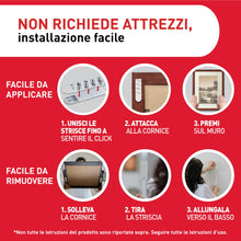 Carica l'immagine nel visualizzatore di Gallery, Command Strisce Appendi Quadri Adesive Medie e Grandi Bianche, Confezione da 8 Coppie di Strisce M e 8 L - ottimale per 