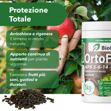 Carica l'immagine nel visualizzatore di Gallery, OrtoFruit – Concime Organo-Minerale Pellettato NPK 5-6-14 Biologico | Nutrizione Naturale e Graduale | Per Orto, Fruttet