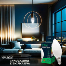 Carica l'immagine nel visualizzatore di Gallery, V-TAC 10x Lampadine LED Candela E14-4,5W - Lampadine di Nuova Generazione - 10 PEZZI - (Equivalenti a 40W) - 470 Lumen -