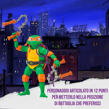 Carica l&#39;immagine nel visualizzatore di Gallery, Giochi Preziosi - Michelangelo Tartarughe Ninja Caos Mutante, Michelangelo in versione Action Figure Base Articolata da 12 cm, Personaggio con Armi da Combattimento, Per Bambini dai 4 anni