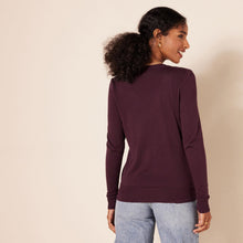 Carica l'immagine nel visualizzatore di Gallery, Amazon Essentials Cardigan Girocollo Leggero (Taglie Forti Disponibili) Donna, Bordeaux, L