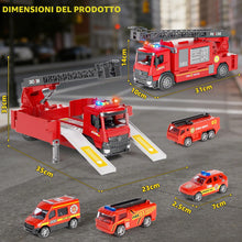 Carica l'immagine nel visualizzatore di Gallery, Doloowee Giocattolo Camion dei Pompieri per Bambini 3, 4, 5 anni
