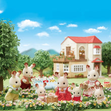 Carica l'immagine nel visualizzatore di Gallery, Sylvanian Families - Famiglia Coniglio Cioccolato – Set di 4 Personaggi Morbidi, Articolati e con Vestiti Rimovibili – M