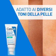 Carica l'immagine nel visualizzatore di Gallery, CeraVe Crema Gel Idratante Anti Lucidità, Per Pelli Grasse, Miste e a Tendenza Acneica, Effetto Matte, Pelle Idratata, Tecnologia Sebo-Assorbente, Con Acido Ialuronico, Ceramidi e Niacinamide, 52 ml