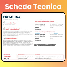 Carica l'immagine nel visualizzatore di Gallery, OVF Bromelina Forte 180cps | Integratore Bromelina 5000 GDU | 6 Mesi di Fornitura | Integratore Naturale di Ananas Formu