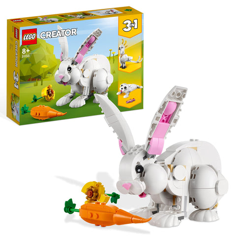 LEGO Creator Coniglio Bianco, Set di Costruzioni, Animali Giocattolo per Bambini da 8 Anni in su con Coniglietto, Foca e Pappagallo, Giochi 3 in 1 in Mattoncini 31133