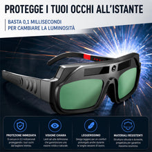 Carica l'immagine nel visualizzatore di Gallery, Occhiali Saldatura Automatici Professionali - Oscuramento a Energia Solare - Occhiali per Saldatura + da Saldatore + Pro