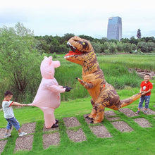 Carica l'immagine nel visualizzatore di Gallery, JASHKE Costume Dinosauro Gonfiabile Tuta T-rex Gonfiabile Costumi Trex Gonfiabili Travestimento Dnosauro per Adulti