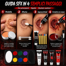 Carica l'immagine nel visualizzatore di Gallery, Trucchi Halloween Sangue Finto Kit, Trucco Halloween Viso Makeup Face Paint