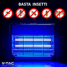 Carica l'immagine nel visualizzatore di Gallery, V-TAC Zanzariera Elettrica 20W con Area di Azione 80 m² - Design Sottile - Zanzariera con Luce Blu UV per Uso Interno ed Esterno - Trappola Elettrica contro Zanzare e Insetti - Potenza 20W