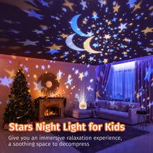 Carica l'immagine nel visualizzatore di Gallery, One Fire Proiettore Stelle Soffitto Bambini, 15 Films Luce Notturna Bambini, Bluetooth Musica 360° Lampada Proiettore Bambini, USB Ricaricabile Proiettore Soffitto Regalo Bambini Decorazioni Camera