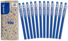 Carica l'immagine nel visualizzatore di Gallery, PILOT 12 Penne FriXion Ball Stick Blu, Rollerbal con Inchiostro Gel Cancellabile, la Penna FriXion con Punta Media, da Mettere nell'Astuccio, Articoli per la Scuola