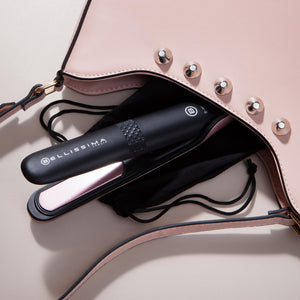 Bellissima Imetec B-Mini, Piastra per capelli da Borsa e Viaggio, per Capelli corti e frange, Compatta, Leggera, Rivestimento in Ceramica, Temperatura 200°C, Multivoltaggio Automatico, Beauty Bag