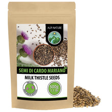 Carica l'immagine nel visualizzatore di Gallery, Alpi Nature Semi di Cardo Mariano Interi 500g, Semi per la Preparazione di Cardo Mariano Tisana