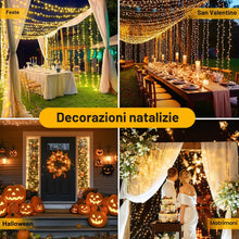 Carica l'immagine nel visualizzatore di Gallery, FairyGlim Catena di luci natalizie con telecomando, 20 m, 200 LED, impermeabile, per esterni, 8 modalità, ideale per gia