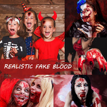 Carica l'immagine nel visualizzatore di Gallery, Set di Sangue Finto, 60ml Sangue Finto Spray e 60ml Sangue Gocciolante e 40ml Gel Coagulato, Trucco per Halloween, Lavabile, per Vestiti, Zombie, Cosplay (set)