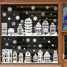 Carica l'immagine nel visualizzatore di Gallery, CHIHOLEN 137 immagini per finestre di Natale, bianco, decorazione natalizia con fiocchi di neve, autoadesive, per finestre riutilizzabili, in PVC su entrambi i lati