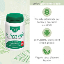Carica l'immagine nel visualizzatore di Gallery, ESI - Le Dieci Erbe, Integratore Alimentare Vegetale con Tarassaco, Lassativo Naturale Contro Stitichezza, Costipazione e Flatulenza, Regola il Transito Intestinale, Senza Glutine Vegan,100 Tavolette