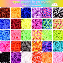 Carica l&#39;immagine nel visualizzatore di Gallery, AOKITO 2500+ Elastici per Braccialetti, 32 Colori Kit Elastici Braccialetti Fai Da Te Bambina con Gancetti, Varie Perline e Loom Band, Lavorare a Maglia Giocattolo Perfetto Bambini Regalo per Ragazze