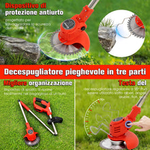 Carica l'immagine nel visualizzatore di Gallery, OUTIGO Decespugliatore a Batteria, Decespugliatore Elettrico a Batteria, dotato di 2 batterie e 4 lame, Tosaerba a batte