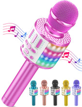 Carica l'immagine nel visualizzatore di Gallery, Microfono Karaoke Bluetooth, Microfoni Karaoke Wireless con LED Flash, Portatile Karaoke Player Bambini, Altoparlante, Cambia Voce, per KTV/Casa/Festa/Canto, Compatibile con Android/iOS