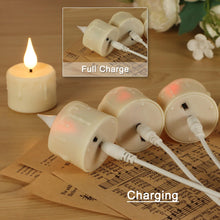 Carica l'immagine nel visualizzatore di Gallery, FREEPOWER 6 candele lumini LED ricaricabili con telecomando timer tremolante, luce bianca calda, dimmerabili, candele el