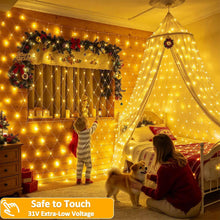 Carica l'immagine nel visualizzatore di Gallery, Cozymeow Rete Tenda Luminosa 3x2M 204 LED Rete Luci con Spina