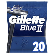 Carica l'immagine nel visualizzatore di Gallery, Gillette Blueii Rasoi da Uomo Usa e Getta Confezione da 20, Rasoio a 2 Lame con Testina Fissa