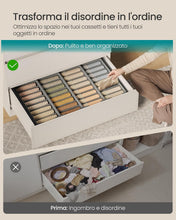 Carica l'immagine nel visualizzatore di Gallery, SONGMICS Organizer Cassetti Pieghevole, Set di 4, 40 x 17 x 10 cm