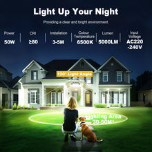 Carica l'immagine nel visualizzatore di Gallery, Faretto Led da Esterno con Sensore di Movimento, 1 Pezzi 50W 5000LM Faro Led Esterno 6500K Bianca Fredda, IP66 Impermeab