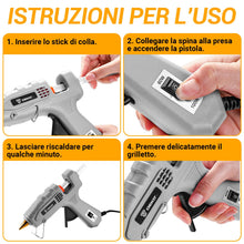 Carica l'immagine nel visualizzatore di Gallery, DEKO Pistola Colla a Caldo: 60/100 W Doppio Temperatura Pistola in Silicone con Una Blossa, Pistola Colla Calda con 25 C