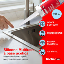 Carica l'immagine nel visualizzatore di Gallery, Fischer TRI-PACK SAM Silicone Acetico Multiuso Certificato CE