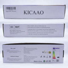 Carica l'immagine nel visualizzatore di Gallery, KICAAO 2pz Lampada Interno LED moderne Applique da Parete Illuminazione Bianco Caldo 3000K Luce Alluminio 28.5 12W per Casa Soggiorno Camera da Letto Scale