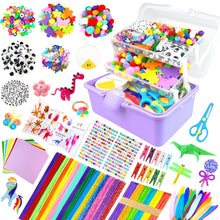 Carica l'immagine nel visualizzatore di Gallery, ZEIZHUBN Kit Lavoretti Creativi per Bambini 3000 Pezzi DIY Art Craft Set Scovolini Colorati per Lavoretti Giochi Creativ