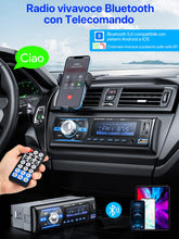 Carica l'immagine nel visualizzatore di Gallery, RDS Autoradio Bluetooth 5.0 Vivavoce, Chismos FM/AM Bluetooth Autoradio con telecomando, Supporto due USB/AUX in/SD/TF/WMA/WAV/MP3 Player, 1 DIN Stereo Radio 4x65W Supporto iOS Android
