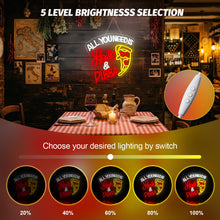 Carica l'immagine nel visualizzatore di Gallery, All You Need Is Love &amp; Pizza Insegna Led Pizza Lampada Neon USB Dimmerabile Insegna al Neon Decorazione Letter Insegne L