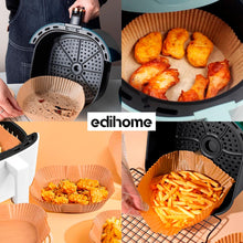 Carica l&#39;immagine nel visualizzatore di Gallery, edihome, Carta Forno per Friggitrice ad Aria, per Microonde, 100 unità, 20-24 cm, Quadrato-Rotondo, BPA Free, Monouso, Adatto al Forno, da 5 a 8 litri (Quadrata, 20-24 cm)