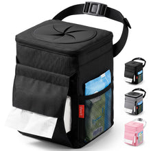 Carica l'immagine nel visualizzatore di Gallery, Lifewit Pattumiera per auto, 7,6 l, impermeabile, a prova di perdite, con coperchio e porta fazzoletti, accessorio per a