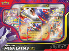 Carica l'immagine nel visualizzatore di Gallery, Pokémon: collezione Mega Latias-ex del GCC Pokémon (una carta promozionale olografica, una carta lenticolare gigante e quattro buste di espansione)