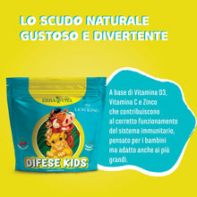 Carica l'immagine nel visualizzatore di Gallery, Erba Vita Difese Kids Integratore Alimentare per Bambini, 30 Gummies - A base di Vitamina D3, Vitamina C e Zinco, Contri