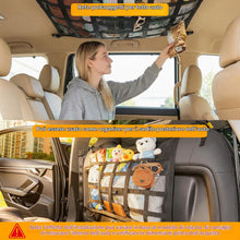 Carica l'immagine nel visualizzatore di Gallery, Rete Portaoggetti da Soffitto per Auto, 90 × 65 cm,2 Tasche a Rete