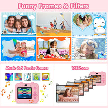 Carica l'immagine nel visualizzatore di Gallery, ASTGMI Macchina Fotografica Bambini Istantanea, 2,4 Pollici 1080P Fotocamera Bambini Selfie con Carta da Stampa e 32GB Scheda, Giocattolo Regalo di Natale Bambino e Bambina 3 4 5 6 7 8 Anni (Rosa)