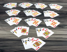 Carica l'immagine nel visualizzatore di Gallery, 2 giochi di carte da gioco professionali 100% plastica Texas Holdem Poker (1 x rosso/1 x blu) | 54 monete per gioco, inc