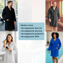 Carica l'immagine nel visualizzatore di Gallery, Caleffi - Accappatoio Uomo - Accappatoio Donna in Spugna di Cotone - Accappatoio Uomo Spugna Con Cappuccio - Accappatoio Piscina Palestra - Morbido e Assorbente, Asciugatura Rapida